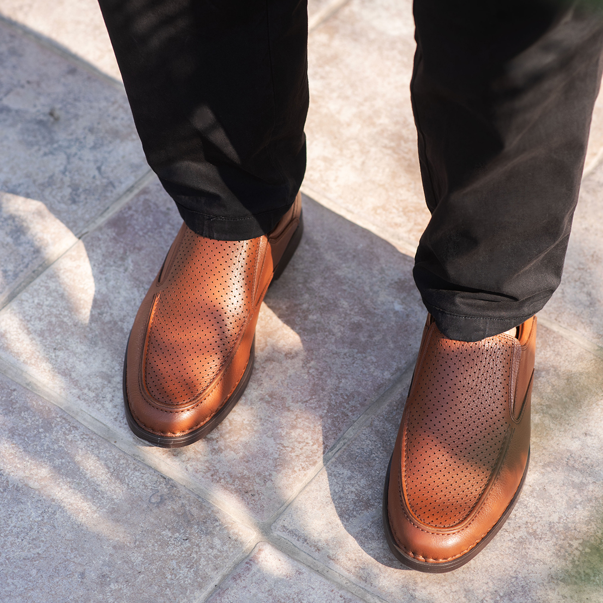Ethan Mens Brown Leather Dress Shoes | NYC Jackets