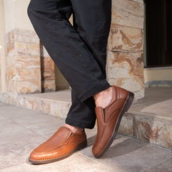 Ethan Mens Brown Leather Dress Shoes-2