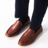 Men's Brown Crocodile Style Leather Shoes