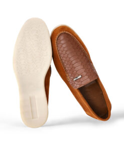 Men's Brown Crocodile Suede Leather Shoes