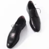 Jorge Mens Black Leather Derby Shoes-1
