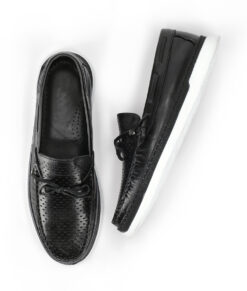 Ellis Mens Black Casual Leather Loafers-1