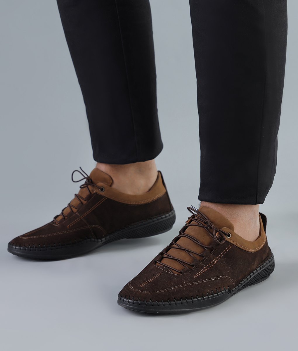 Men's Handcrafted Brown Suede Leather Shoes