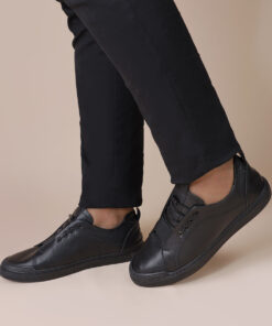 Men's Handmade Black Leather Sneakers