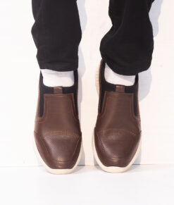 Logan Mens Brown Casual Leather Sneakers-1