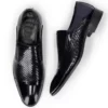 Danny Mens Shiny Black Leather Dress Shoes-1