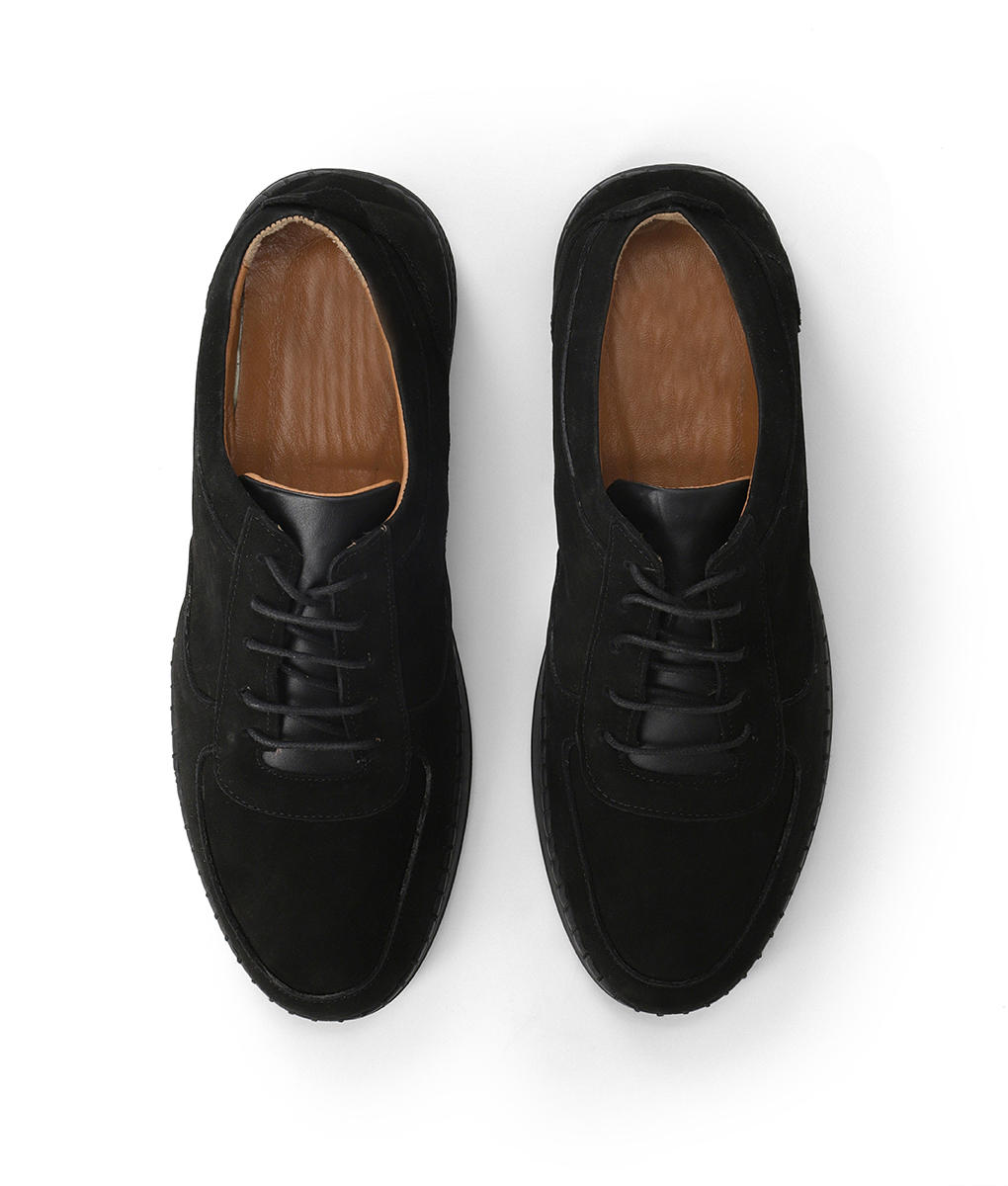 Men's Snug Fit Black Suede Leather Shoes