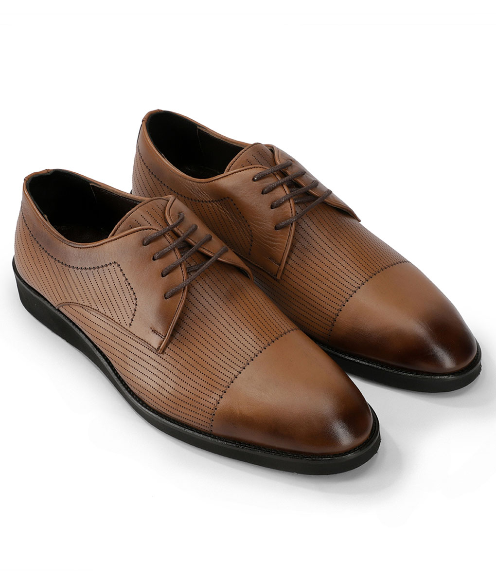 Men's Tan Brown Lace-up Formal Leather Shoes
