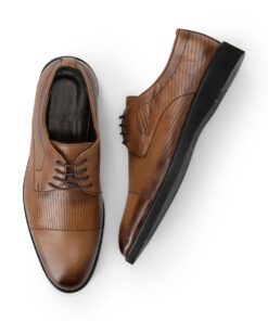 Men's Tan Brown Lace-up Formal Leather Shoes