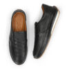 Isaac Mens Black Casual Low Top Leather Sneakers-1