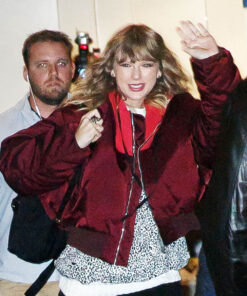 Taylor Swift Burgundy Bomber Jacket