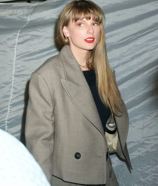 Taylor Swift Cropped Brown Blazer
