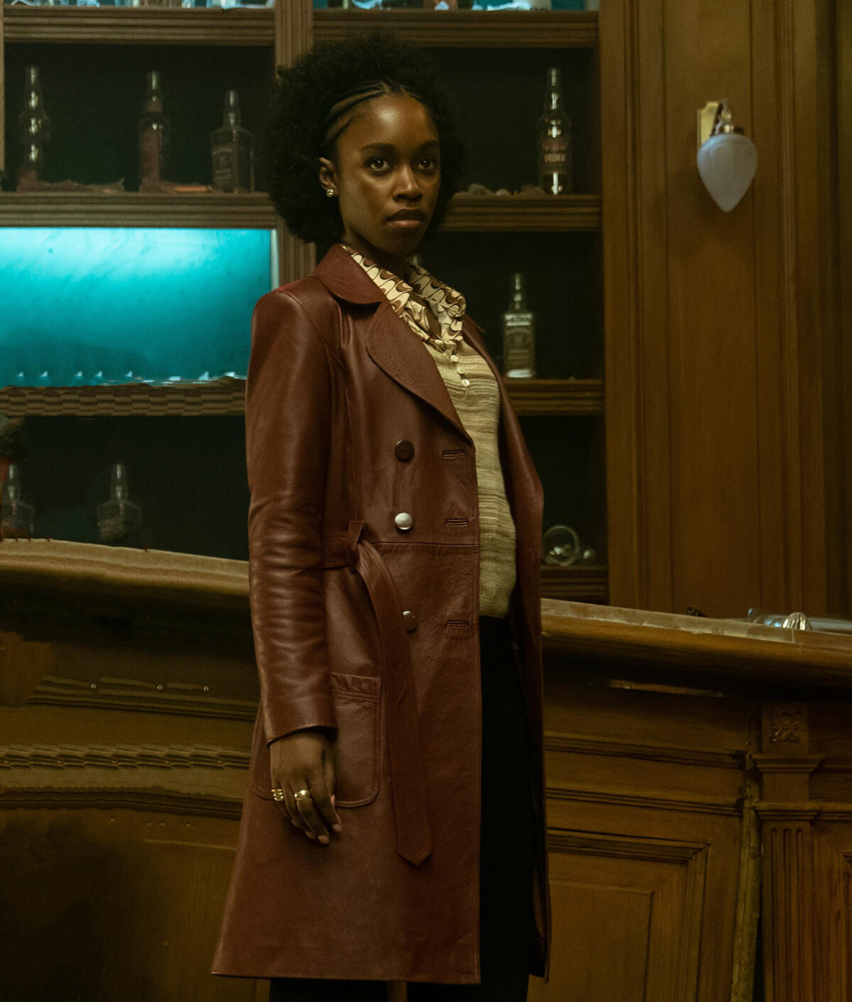 The Continental Jessica Allain Leather Coat