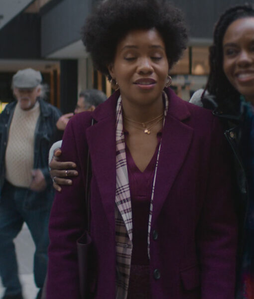 The Other Black Girl Ashleigh Murray Purple Coat