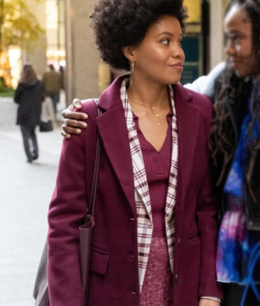 The Other Black Girl Ashleigh Murray Purple Coat