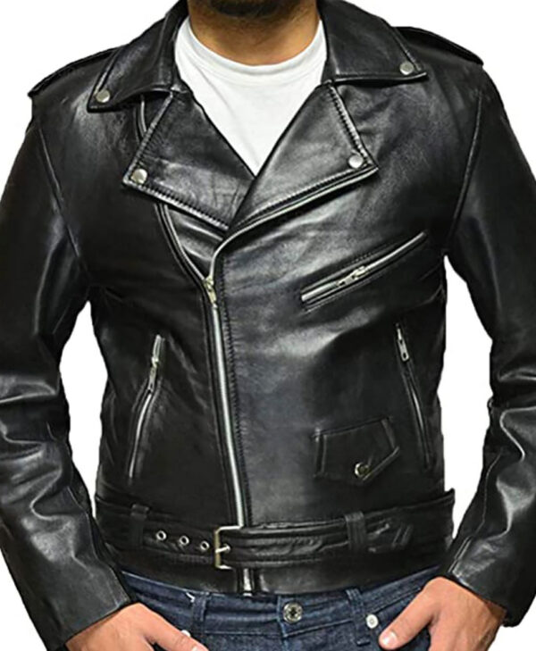 Toledo Black Biker Leather Jacket