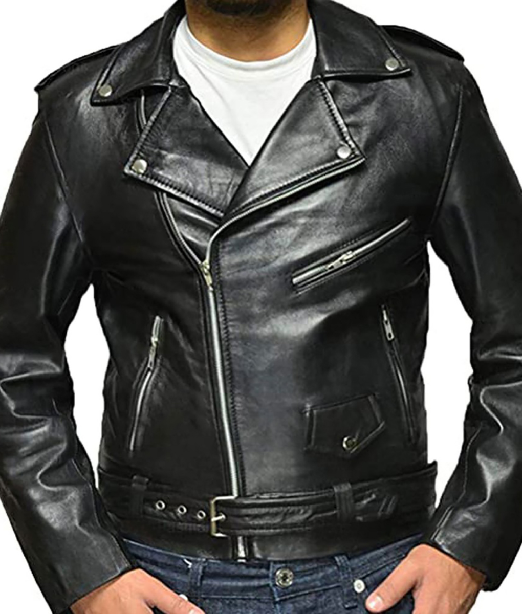Toledo Black Biker Leather Jacket