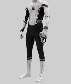 White and Black Spiderman Suit Jacket-Side View