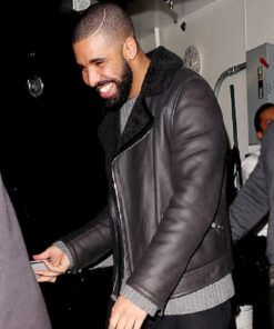 Drake Black Leather Jacket