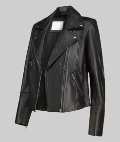 Jill Women's Black Biker Leather Jacket