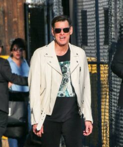 Jim Carrey White Leather Jacket