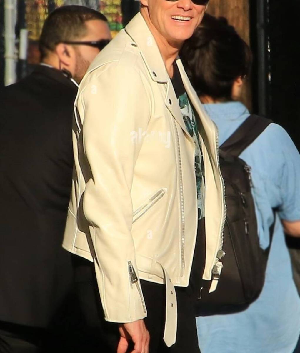 Jim Carrey White Leather Jacket
