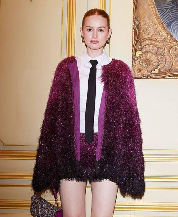Madelaine Petsch Fur Purple Jacket