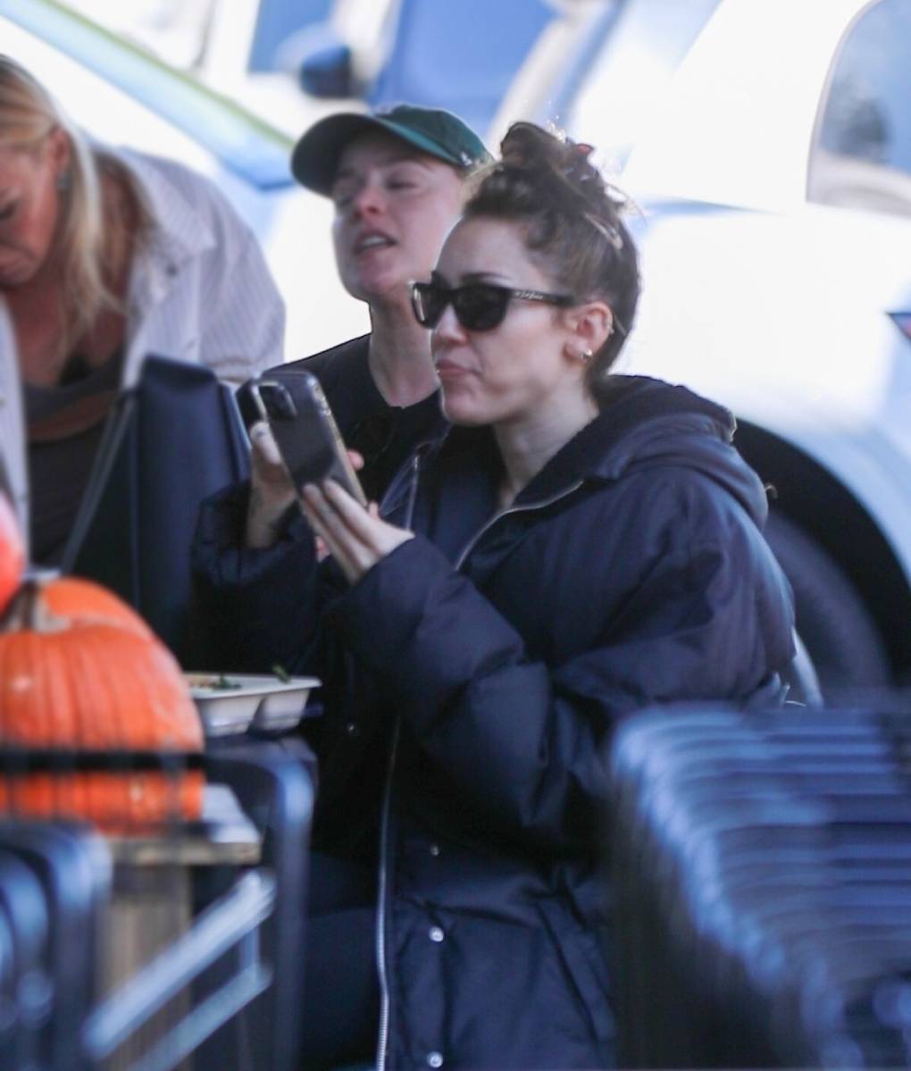 Miley Cyrus Navy Blue Puffer Jacket