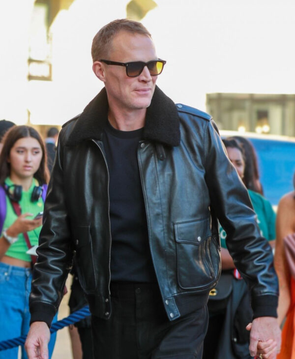 Paul Bettany Black Leather Jacket