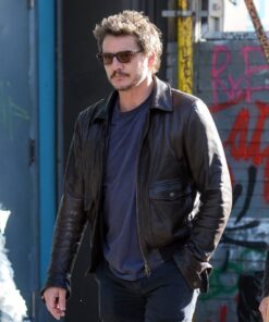 Pedro Pascal Brown Leather Jacket