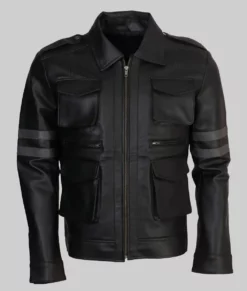 Resident Evil 6 Leon Kennedy Leather Jacket - Front View