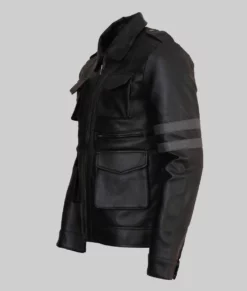 Resident Evil 6 Leon Kennedy Leather Jacket - Side View