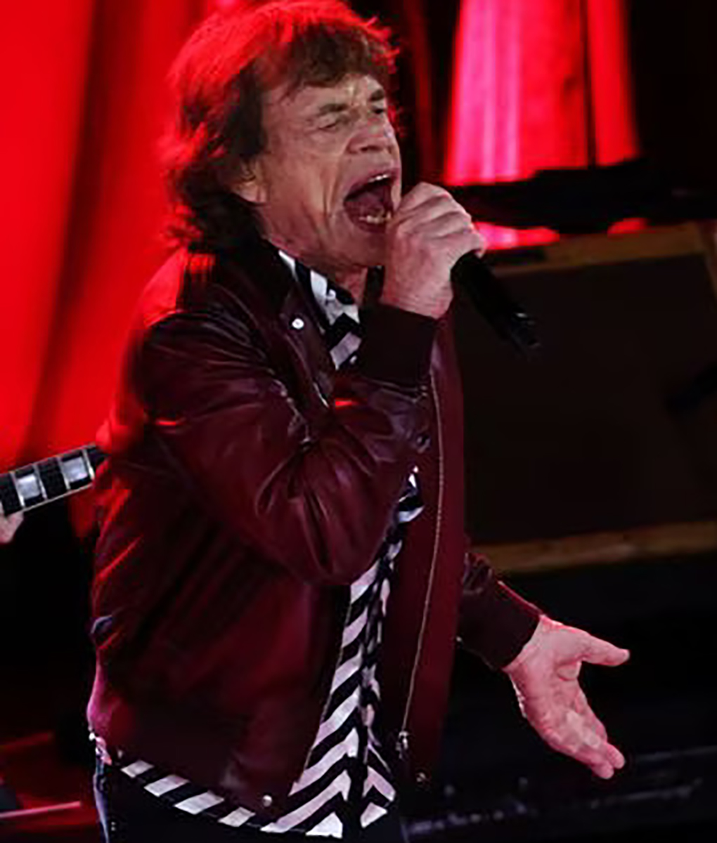 Rolling Stone Mick Jagger Maroon Leather Jacket