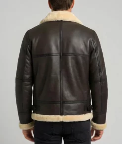 Steve Men's Brown B-3 Bomber Leather Jacket | Men's Brown B-3 Bomber Leather Jacket-7
