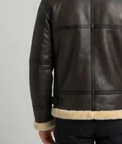 Steve Men's Brown B-3 Bomber Leather Jacket | Men's Brown B-3 Bomber Leather Jacket-2