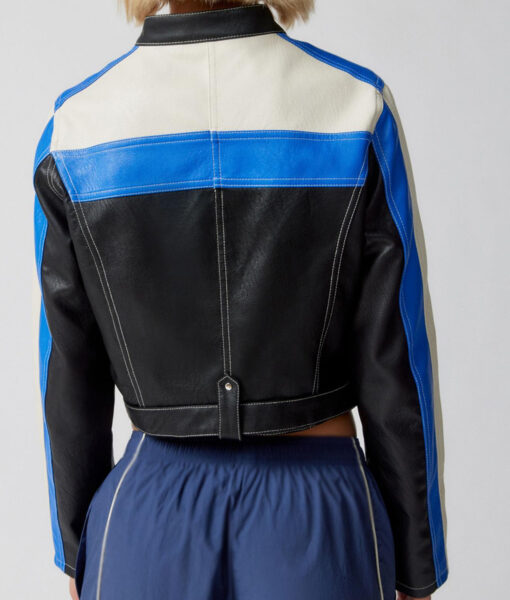 Abigail Blue Leather Jacket