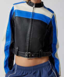 Abigail Blue Leather Jacket