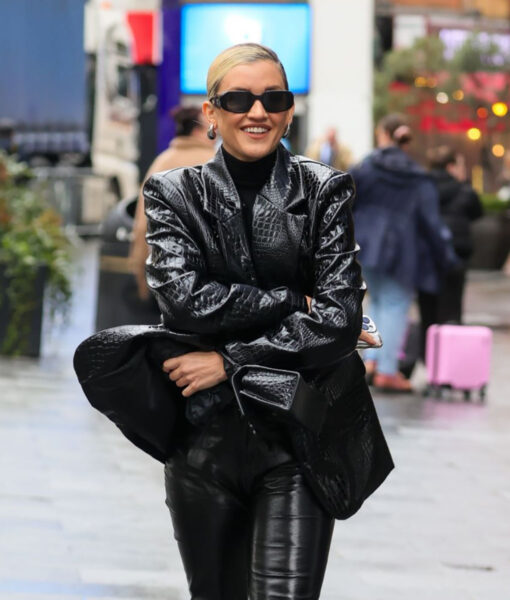 Ashley Roberts Black Leather Jackets