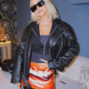 Christina Aguilera Black Leather Jacket