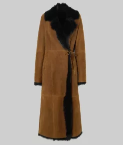 Emily Ratajkowski Brown Fur Coat-Generic