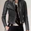 Emily Watson Lambskin Black Leather Jacket
