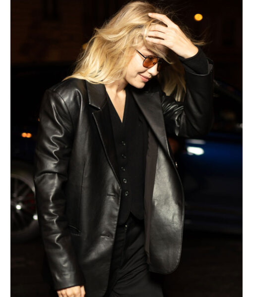 Gigi Hadid Black Leather Jacket