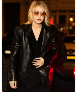 Gigi Hadid Black Leather Jacket