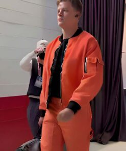 Joe Burrow Orange Bomber Jacket