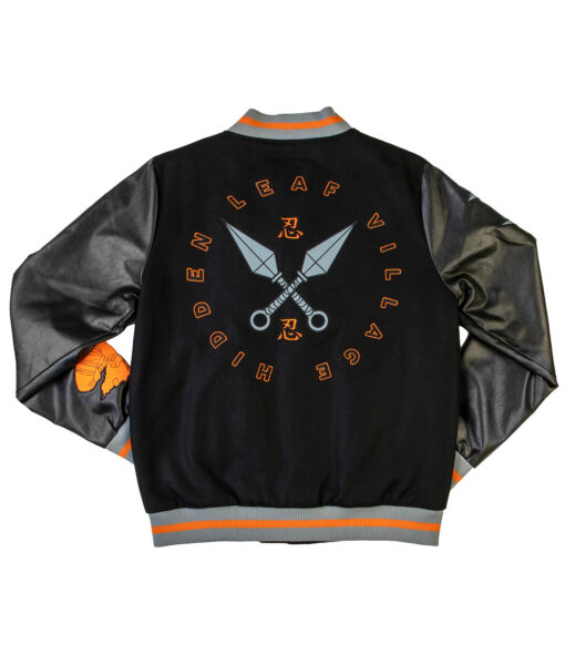 Naruto Hidden Leaf Black Varsity Jacket