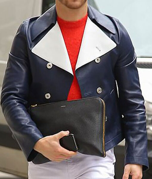 Nick Jonas Leather Trench Jacket
