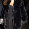 Selena Gomez Black Fur Short Coat