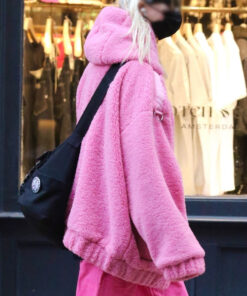 Taylor Momsen Pink Shearling Jacket