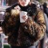 Hailey Bieber Brown Fur Jacket