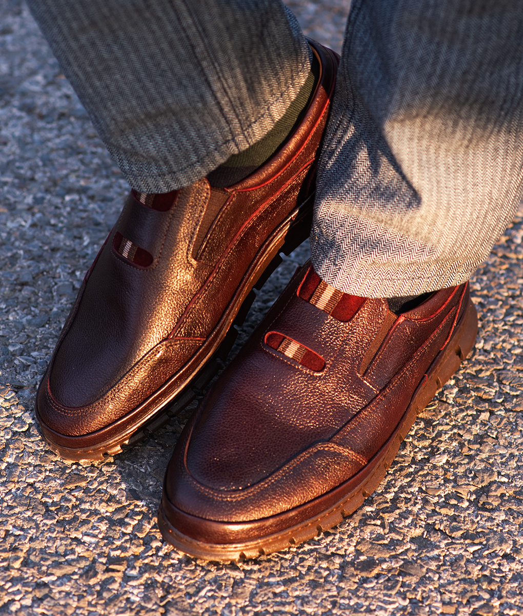 mens brown leather casual shoes
